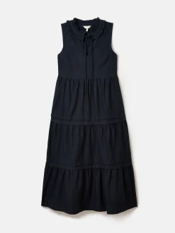 Ophelia Navy Sleeveless Tiered Dress