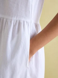 Ophelia White Sleeveless Tiered Dress