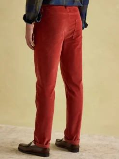 Orange Straight Leg Corduroy Trousers