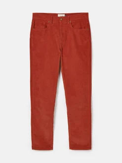 Orange Straight Leg Corduroy Trousers
