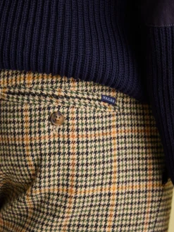 Oundle Brown Herringbone Slim Fit Trousers