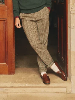 Oundle Brown Herringbone Slim Fit Trousers