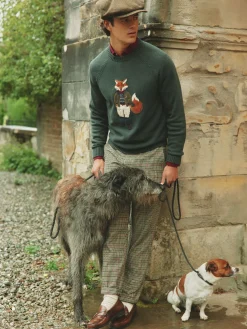 Oundle Brown Herringbone Slim Fit Trousers