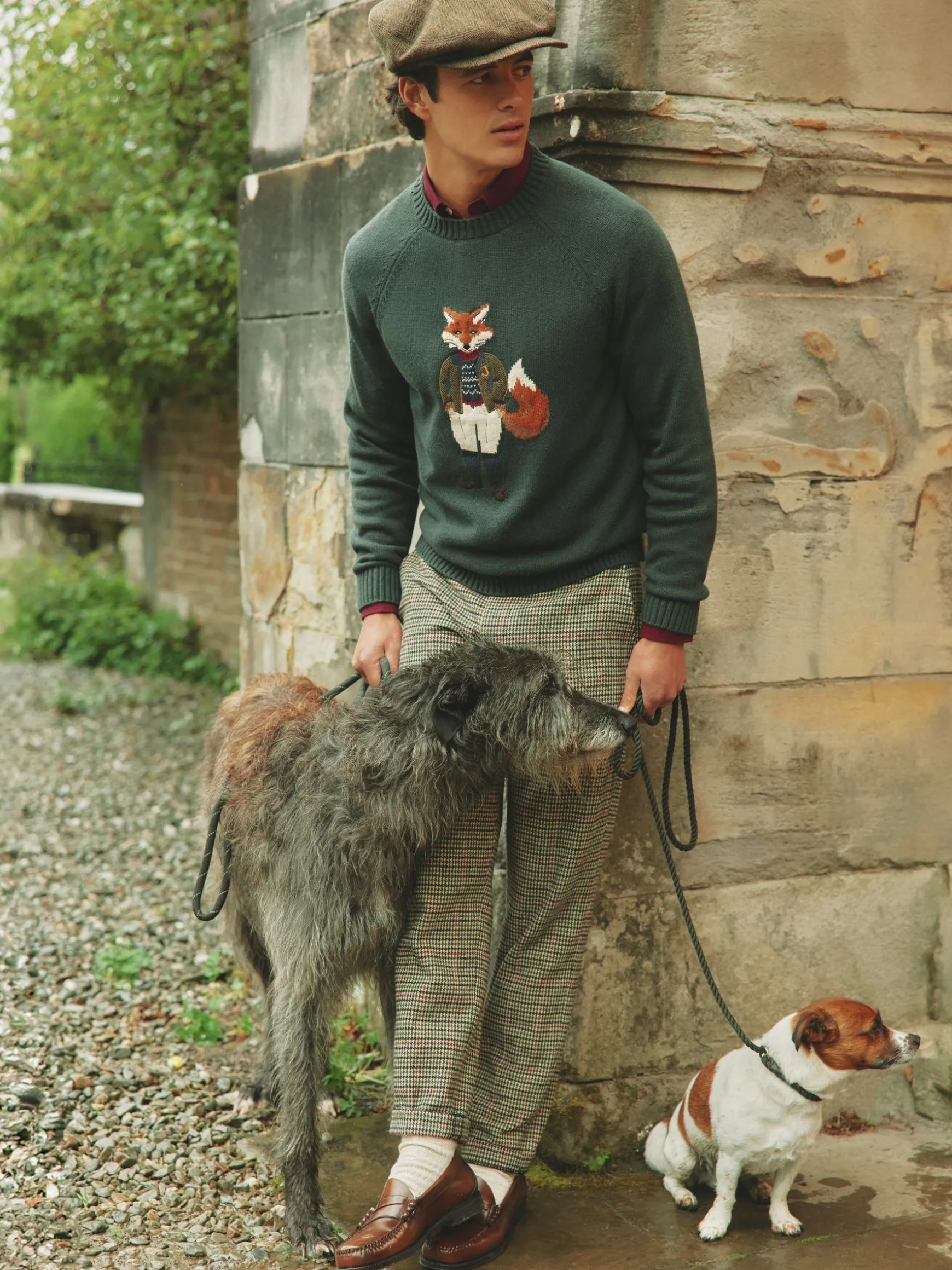 Oundle Brown Herringbone Slim Fit Trousers