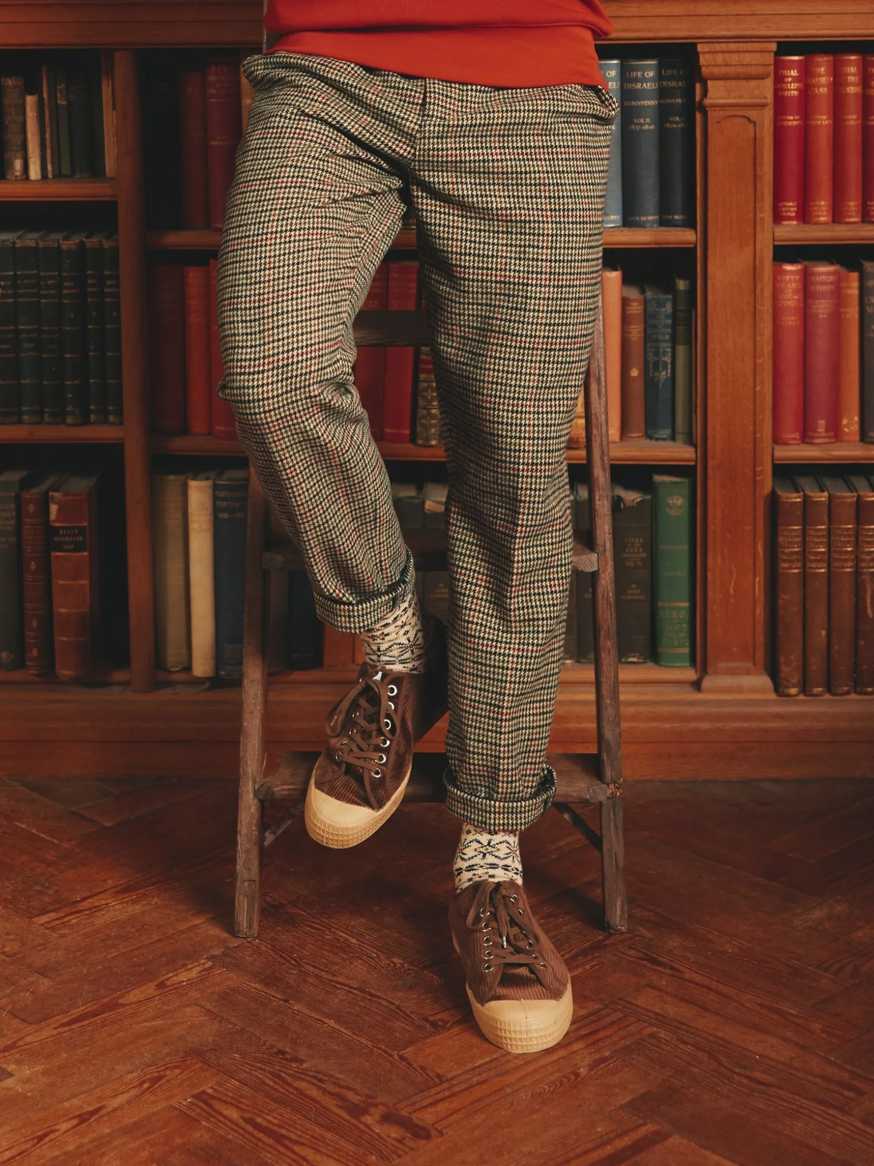 Oundle Brown Herringbone Slim Fit Trousers