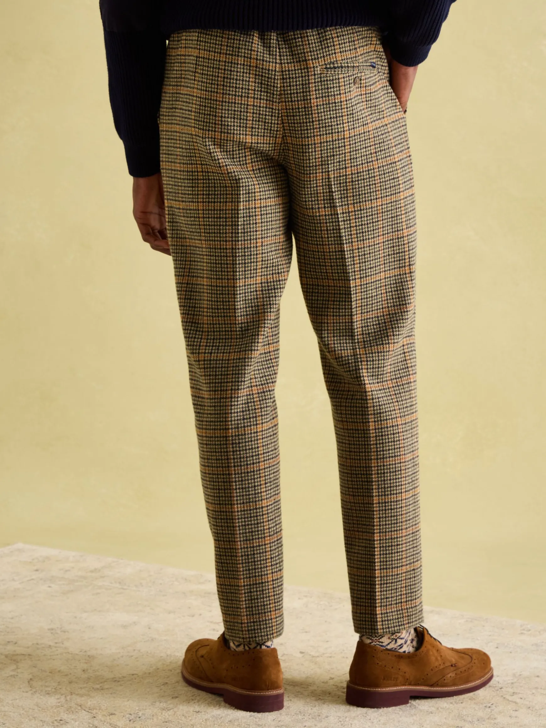 Oundle Brown Herringbone Slim Fit Trousers