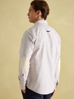 Oxford White Embroidered Check Shirt