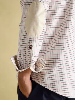 Oxford White Embroidered Check Shirt