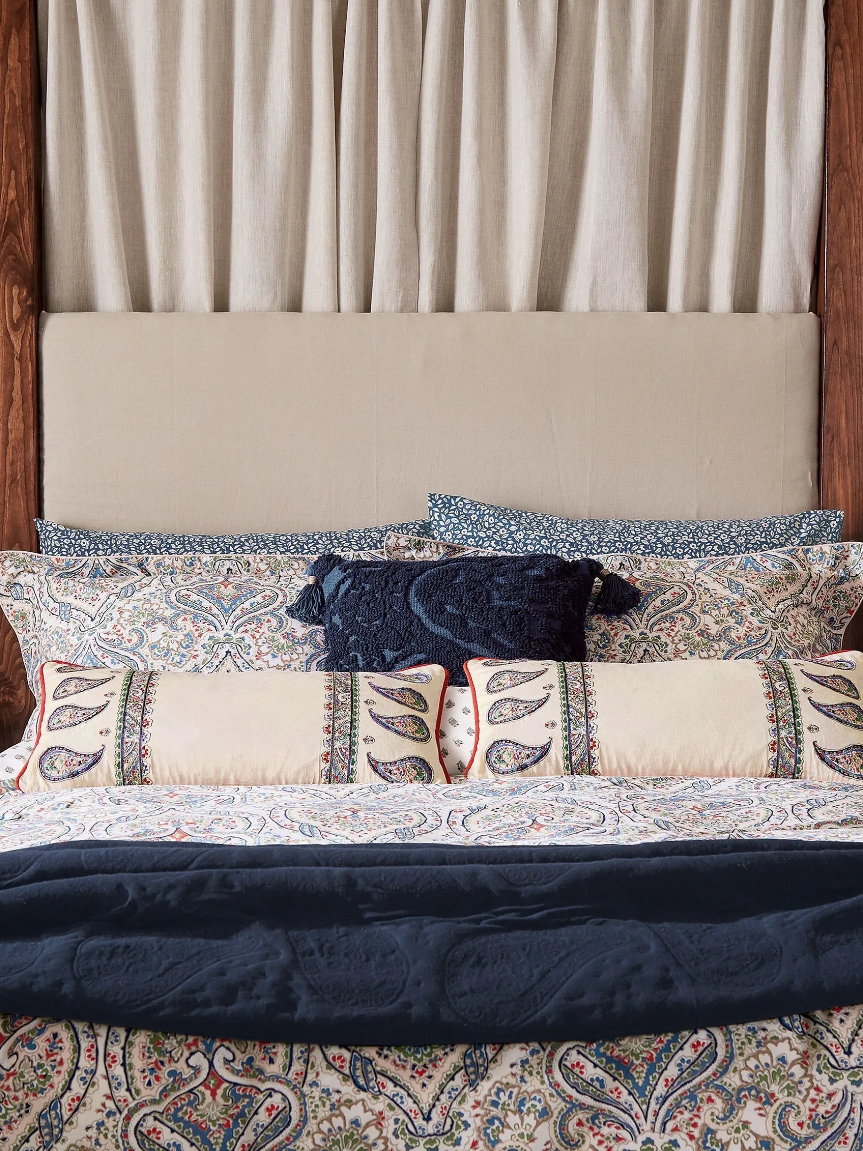 Paisley Blue 100% Cotton Bedding Set