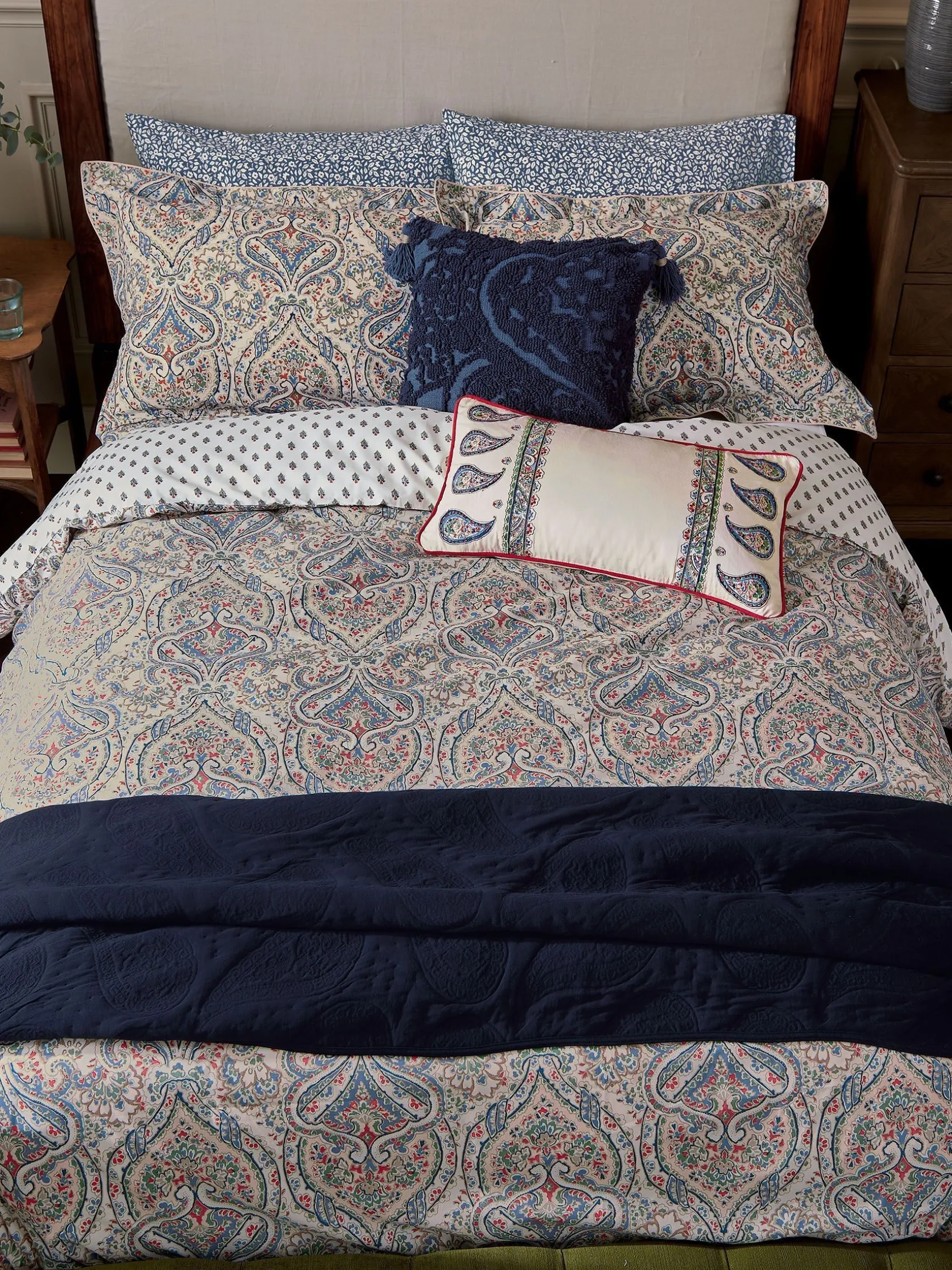 Paisley Blue 100% Cotton Bedding Set