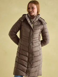 Pembury Neutral Showerproof Longline Padded Coat With Hood