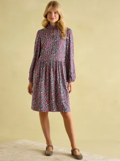 Petunia Floral Frill Neck Dress