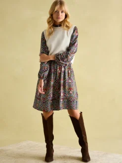 Petunia Khaki Green Frill Neck Dress