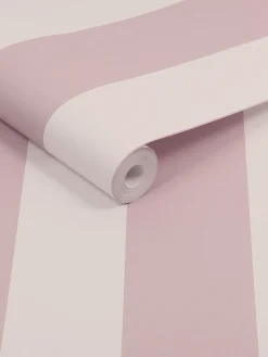 Pink Harborough Stripe 10M Wallpaper