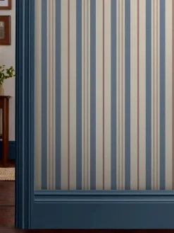 Pink/Blue Grove Stripe 10M Wallpaper