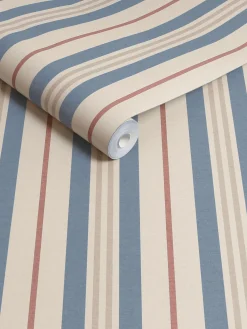 Pink/Blue Grove Stripe 10M Wallpaper
