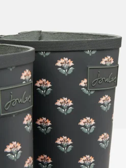 Printed Grey Floral Adjustable Tall Wellies