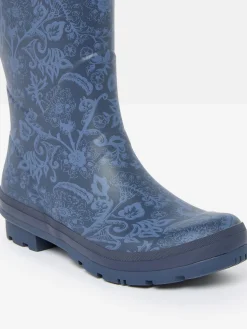 Printed Navy Adjustable Tall Wellies