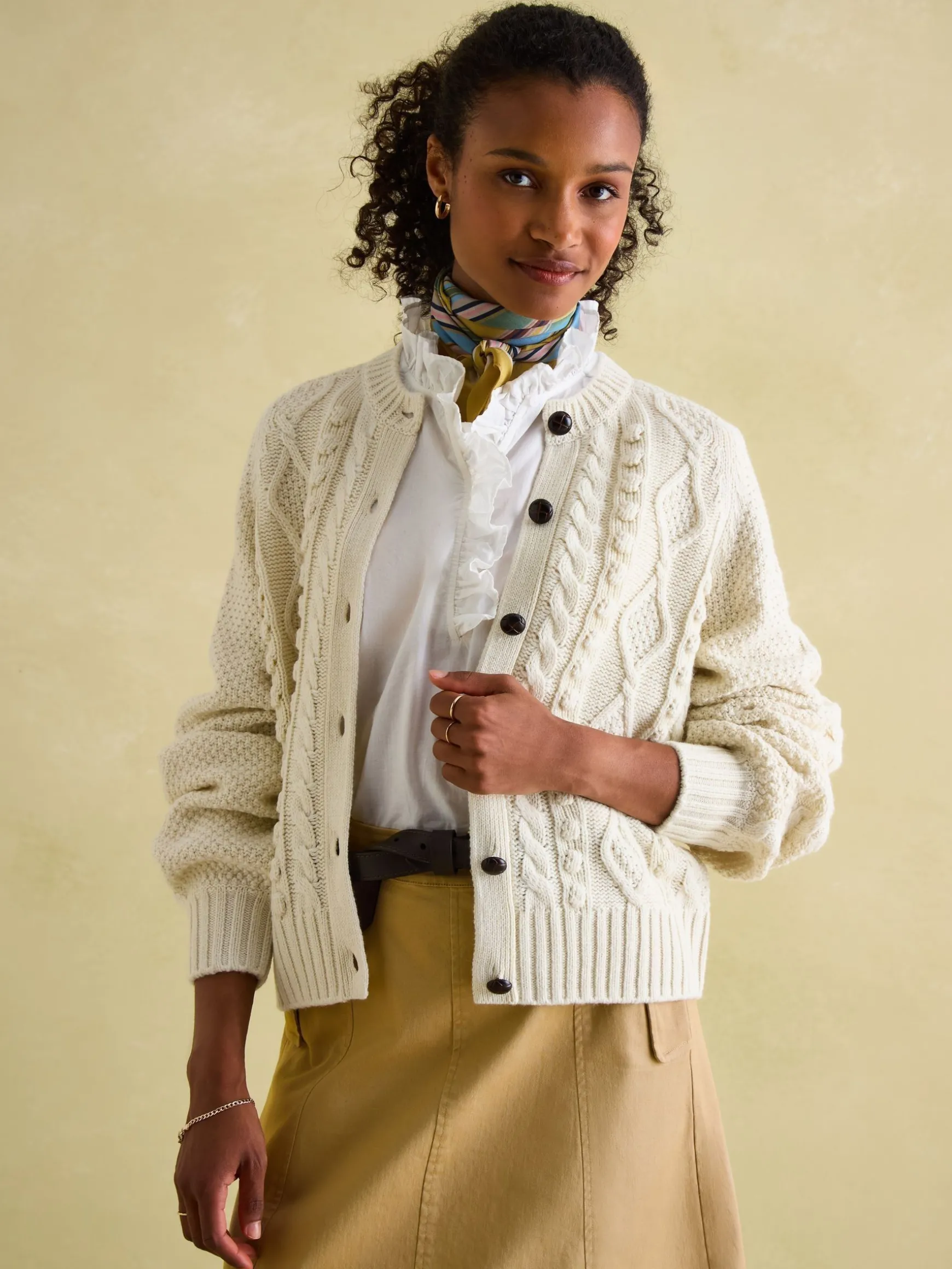 Rafferty Cream Cable Knit Cardigan