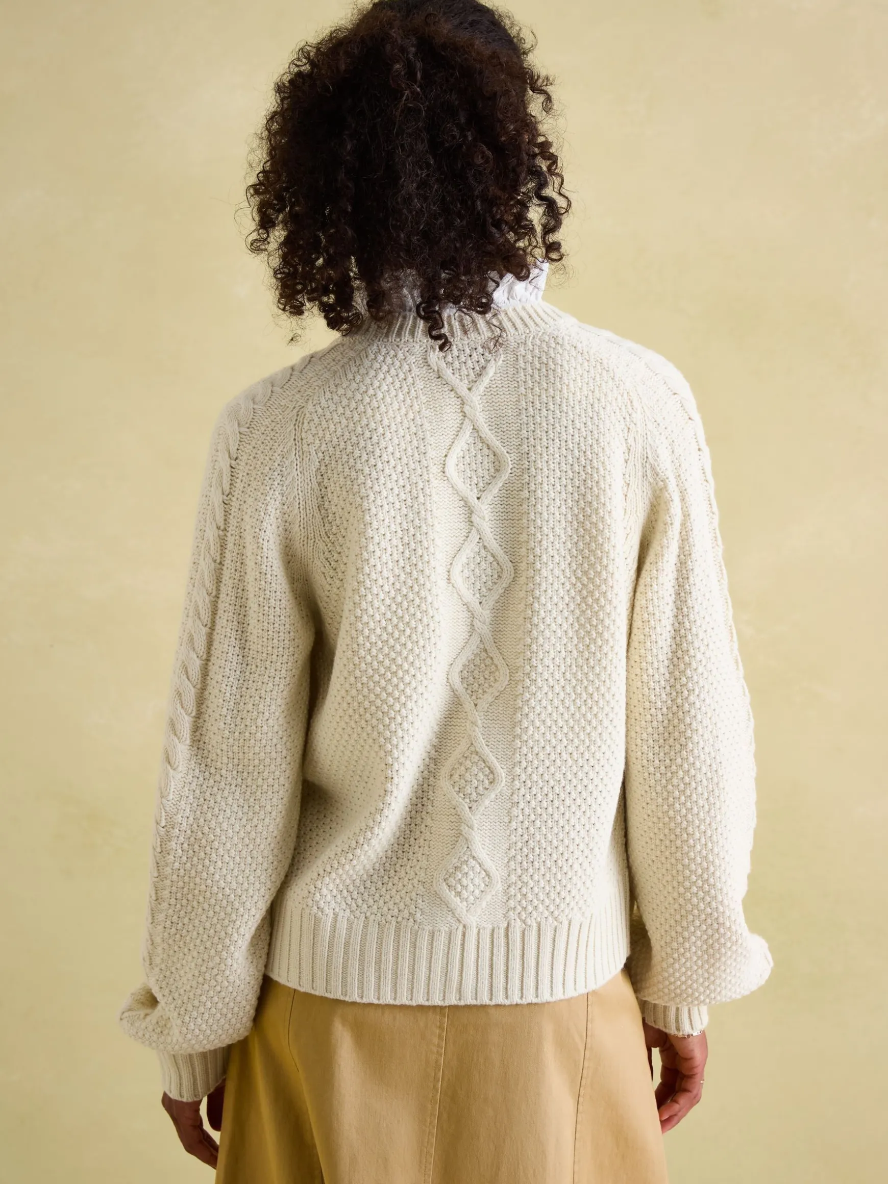 Rafferty Cream Cable Knit Cardigan