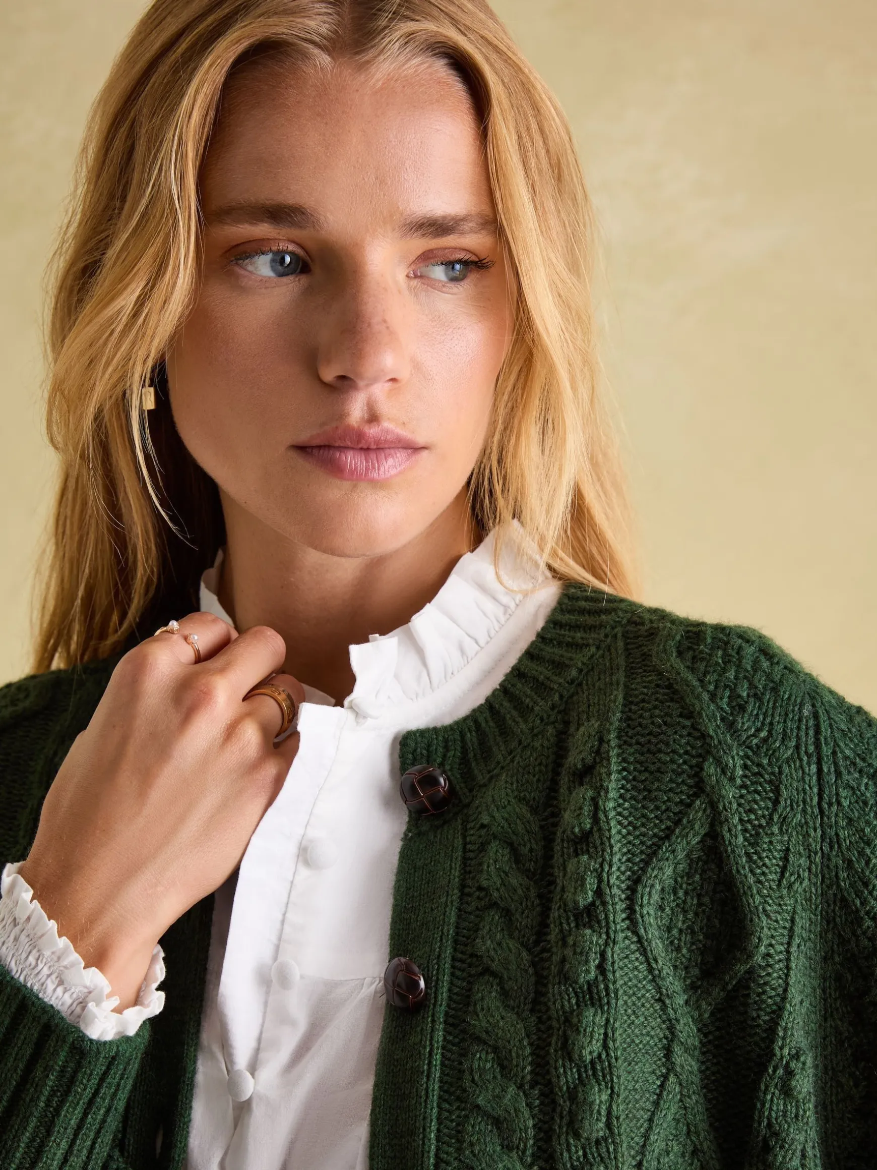 Rafferty Green Cable Knit Cardigan