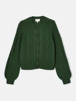 Rafferty Green Cable Knit Cardigan
