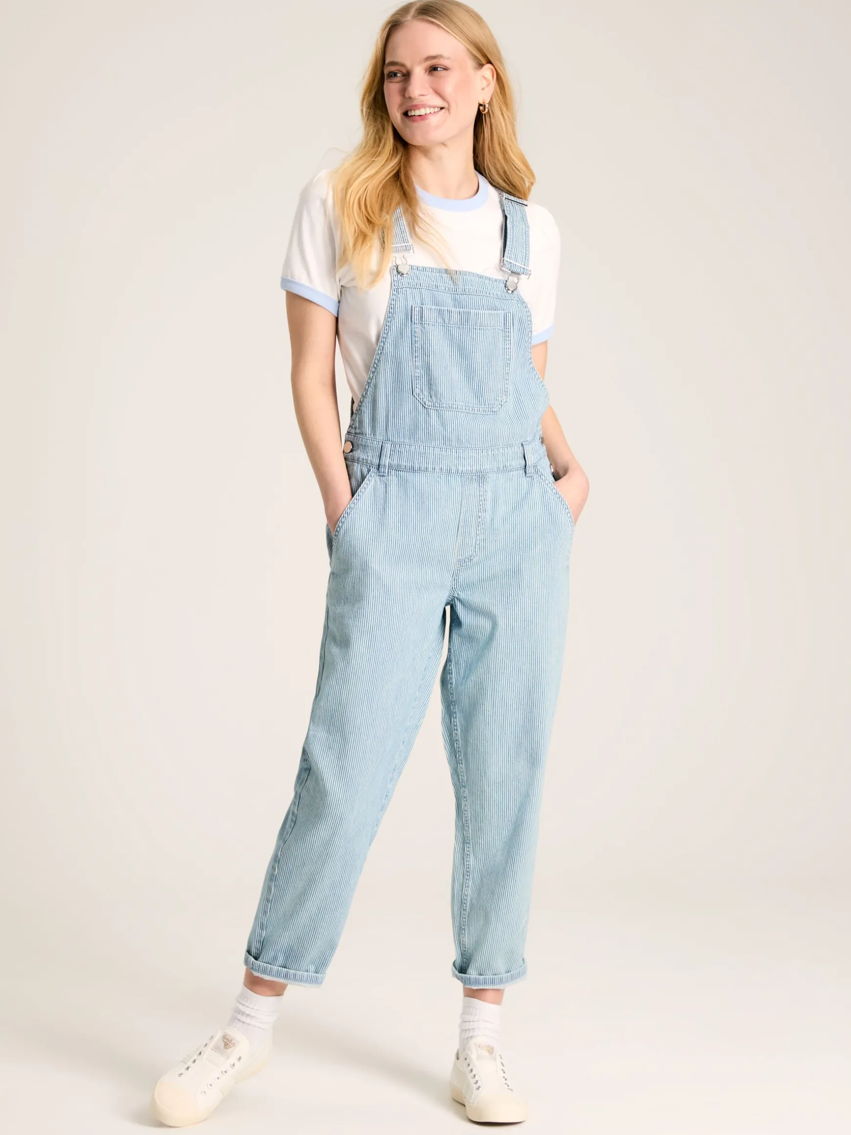 Railroad Blue & White Pinstripe Denim Dungarees