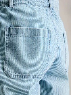 Railroad Blue & White Pinstripe Denim Dungarees