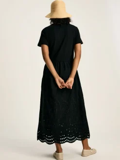 Reid Black Broderie 100% Cotton Dress
