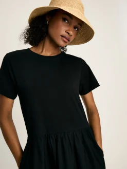 Reid Black Broderie 100% Cotton Dress