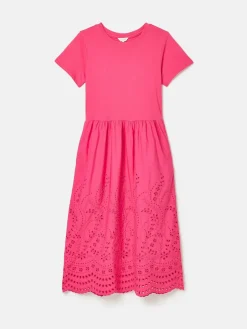 Reid Pink Broderie 100% Cotton Dress