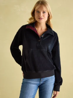 Renee Navy Blue Corduroy Sweatshirt