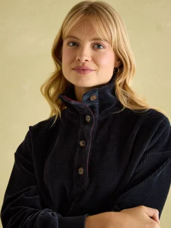 Renee Navy Blue Corduroy Sweatshirt