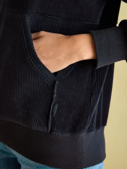 Renee Navy Blue Corduroy Sweatshirt