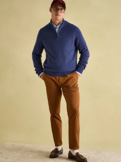 Richmond Navy Lambswool Quarter Zip Knitted Jumper