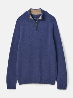 Richmond Navy Lambswool Quarter Zip Knitted Jumper
