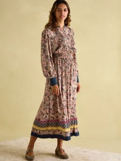 Rosa Multi Printed Maxi Shirt Dress