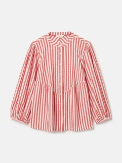 Rowan Red/White Gathered Sleeve Blouse