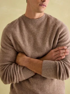 Rowley Cream Lambswool Crew Neck Jumper