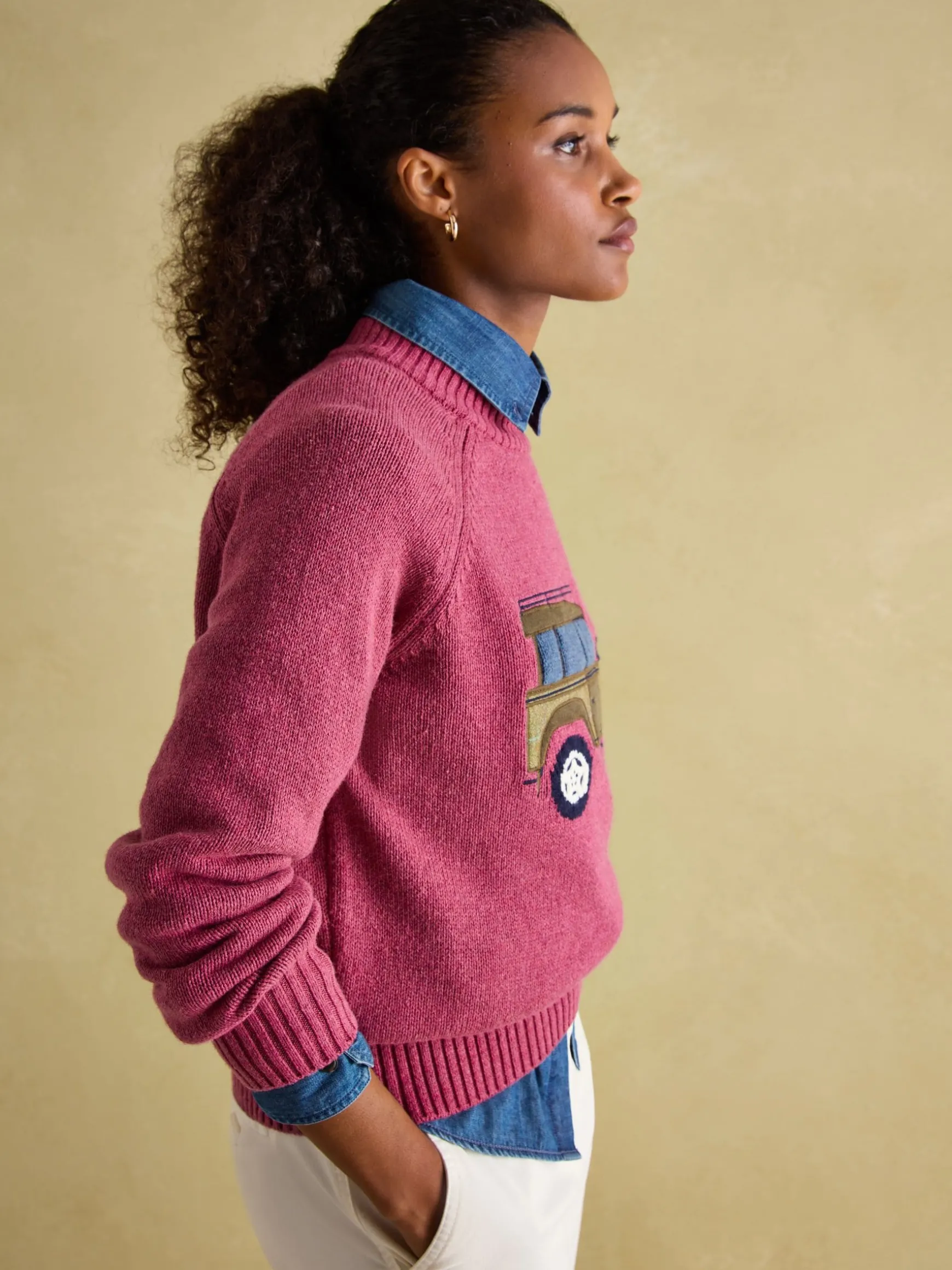 Rutland Pink Applique Knitted Jumper