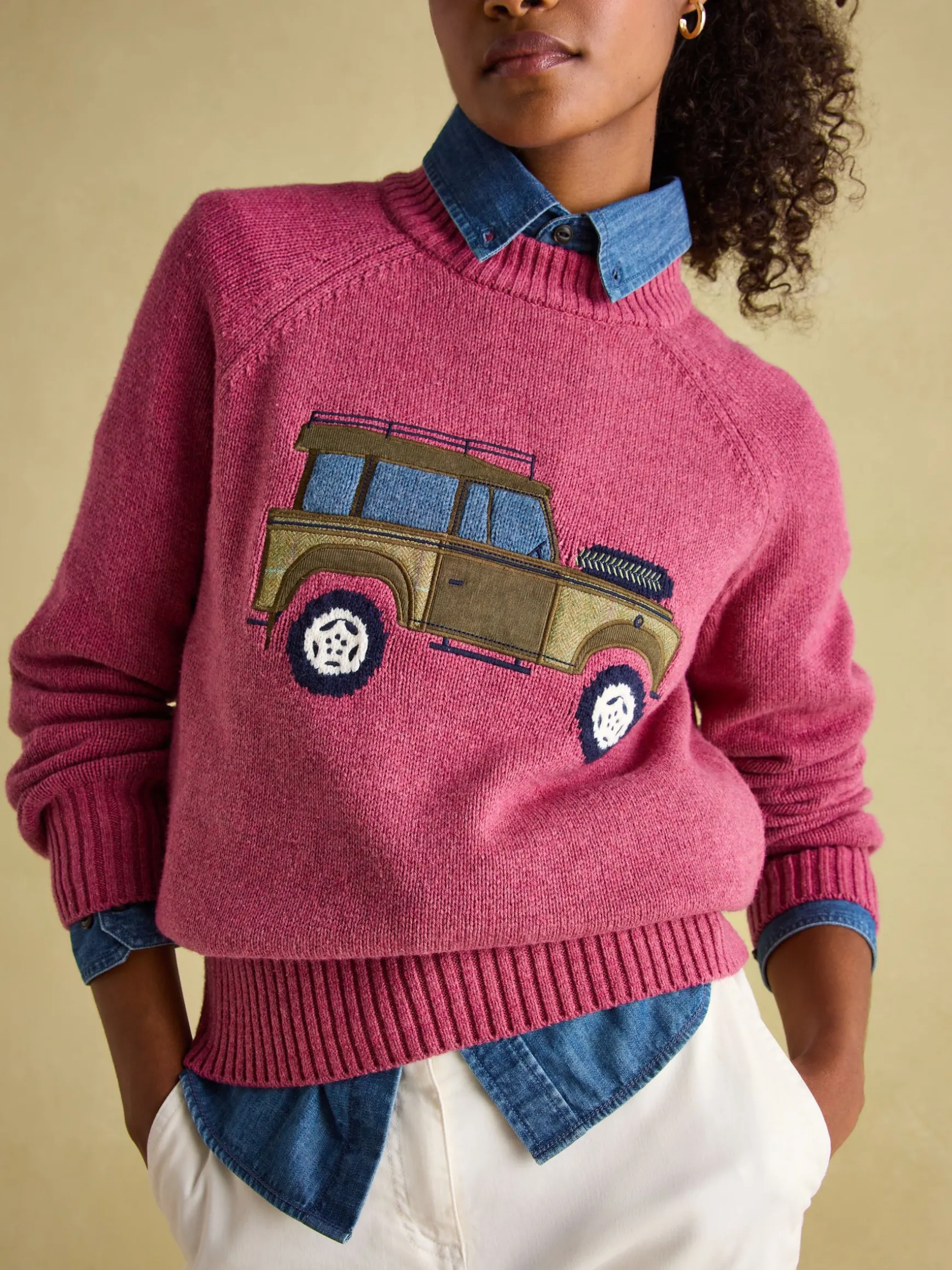 Rutland Pink Applique Knitted Jumper