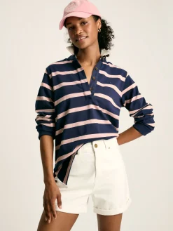 Sammie Navy Blue Striped Heavyweight Cotton Rugby Shirt
