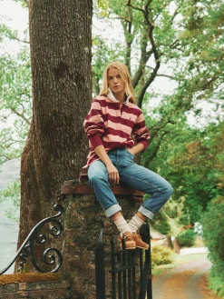 Sammie Pink & Red Striped Heavyweight Cotton Rugby Shirt