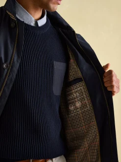 Sandford Navy Blue Waterproof Raincoat