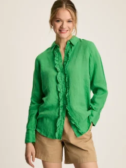 Selene Green 100% Linen Shirt