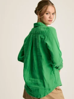 Selene Green 100% Linen Shirt