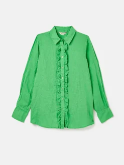 Selene Green 100% Linen Shirt