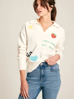 Set Match Cream Jumper with Tennis Embroidery