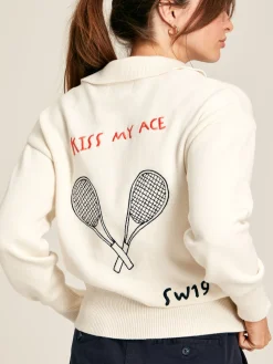 Set Match Cream Jumper with Tennis Embroidery