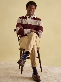 Seymour Burgundy & Cream Knitted Rugby Shirt